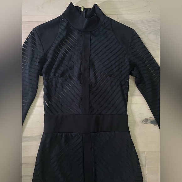 Black Bodycon Sheer Top Dress Small - Picture 9 of 15